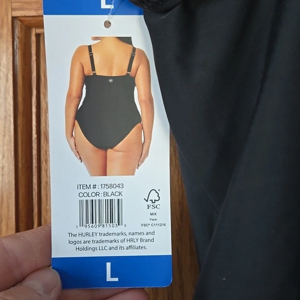 Hurley NWT Black Women's One Piece Swimsuit